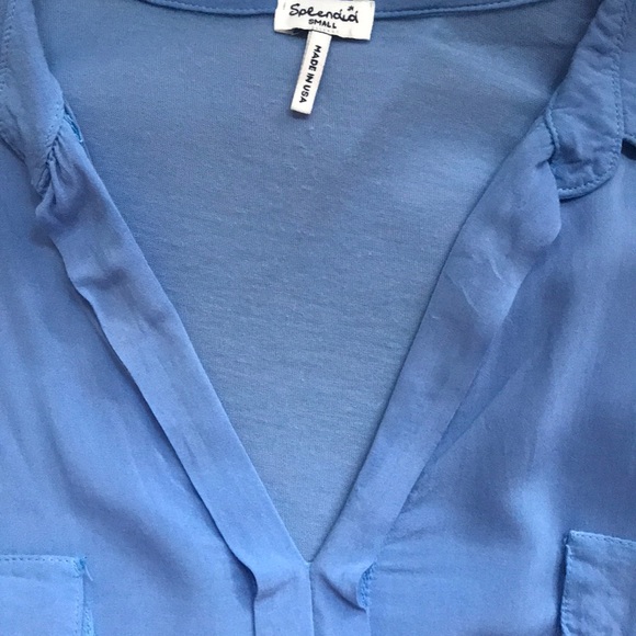 Splendid mixed media long blue shirt - Picture 14 of 14